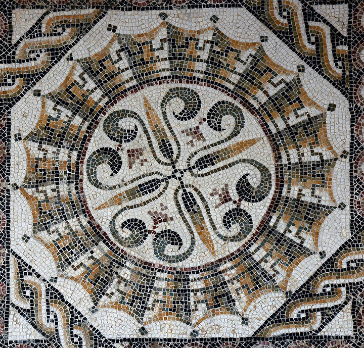 Roman mosaic in El Jem Museum in Tunisia.